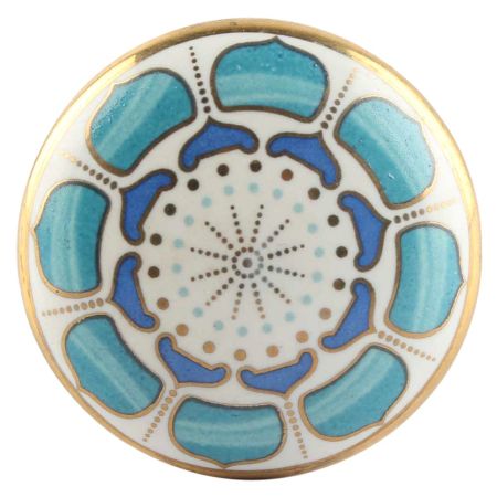 Turquoise Flower Ceramic Wine Stopper